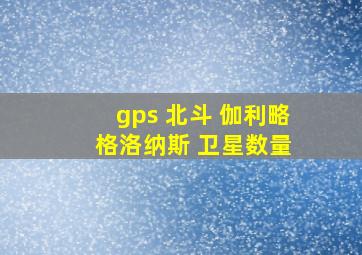 gps 北斗 伽利略 格洛纳斯 卫星数量